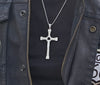 Contemporary Cross pendant with diamonds