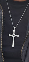 Contemporary Cross pendant with diamonds