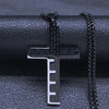 Contemporary Silver &amp; Black Christian Necklace